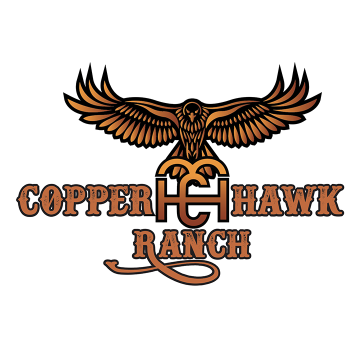 Copper Hawk Ranch in White logo design